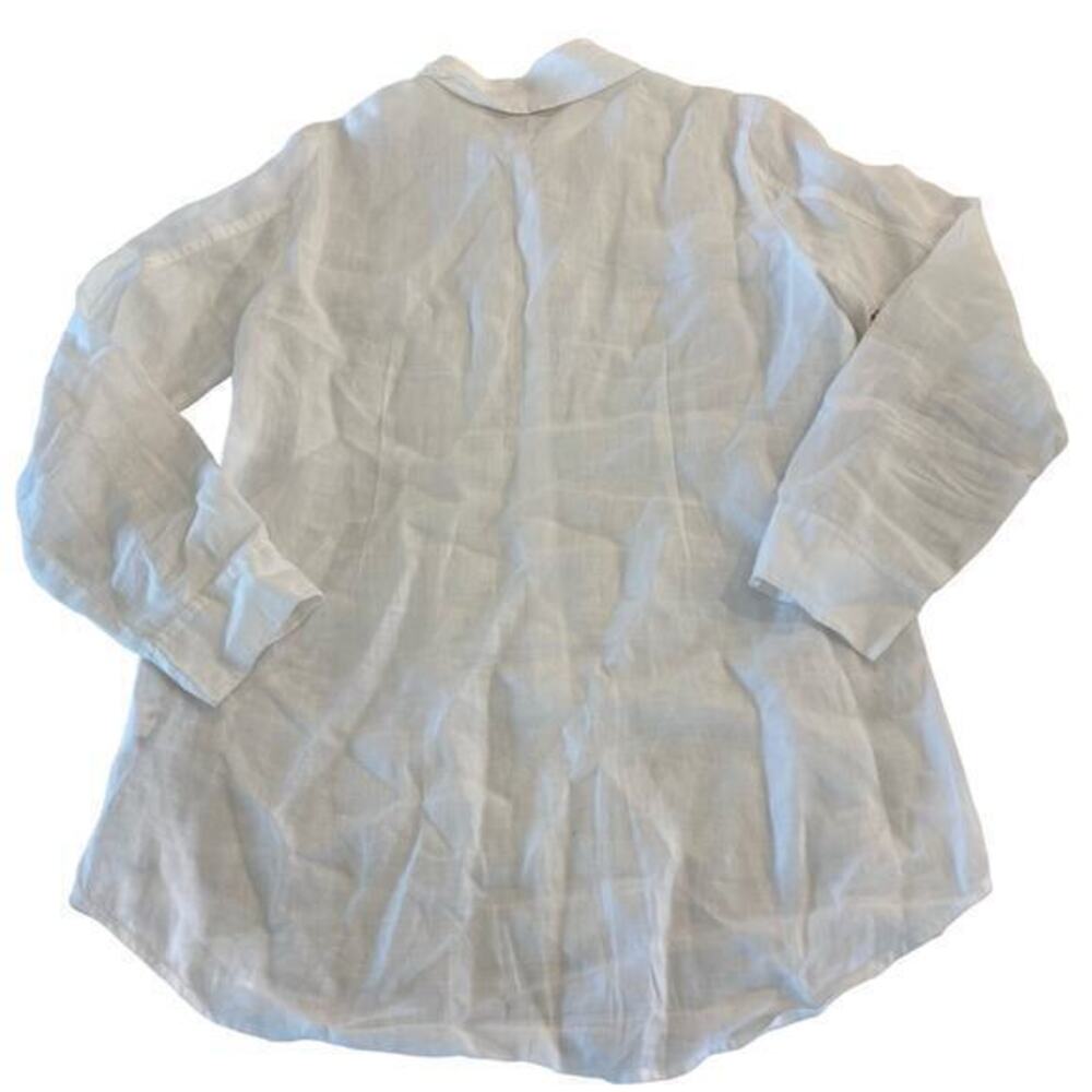 Eileen Fisher 100% Irish‎ Linen Button Up Top Tunic Size Medium - Picture 2 of 11